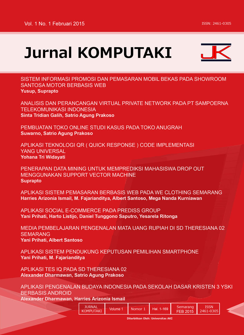 					View Vol. 1 No. 1 (2015): Jurnal KOMPUTAKI
				